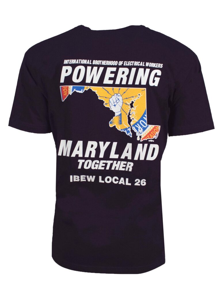 Powering Maryland T-Shirt - Navy - Backside