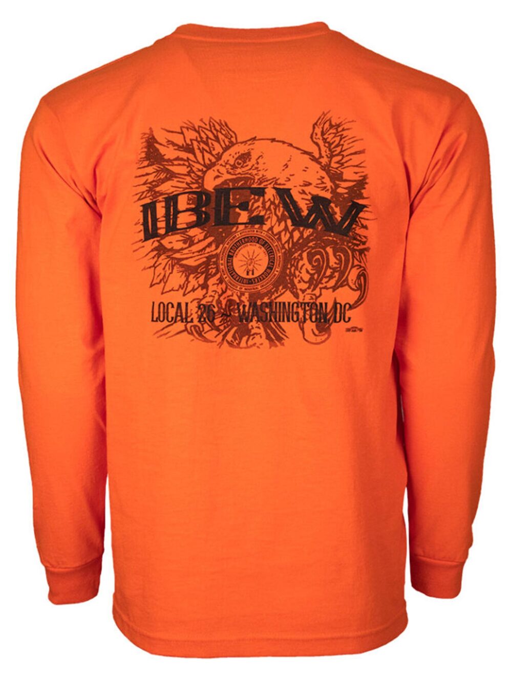 Long Sleeve Pocket Shirt - Bright Orange - Backside