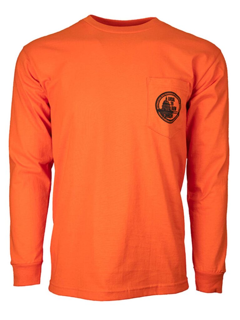 Long Sleeve Pocket Shirt - Bright Orange - Frontside