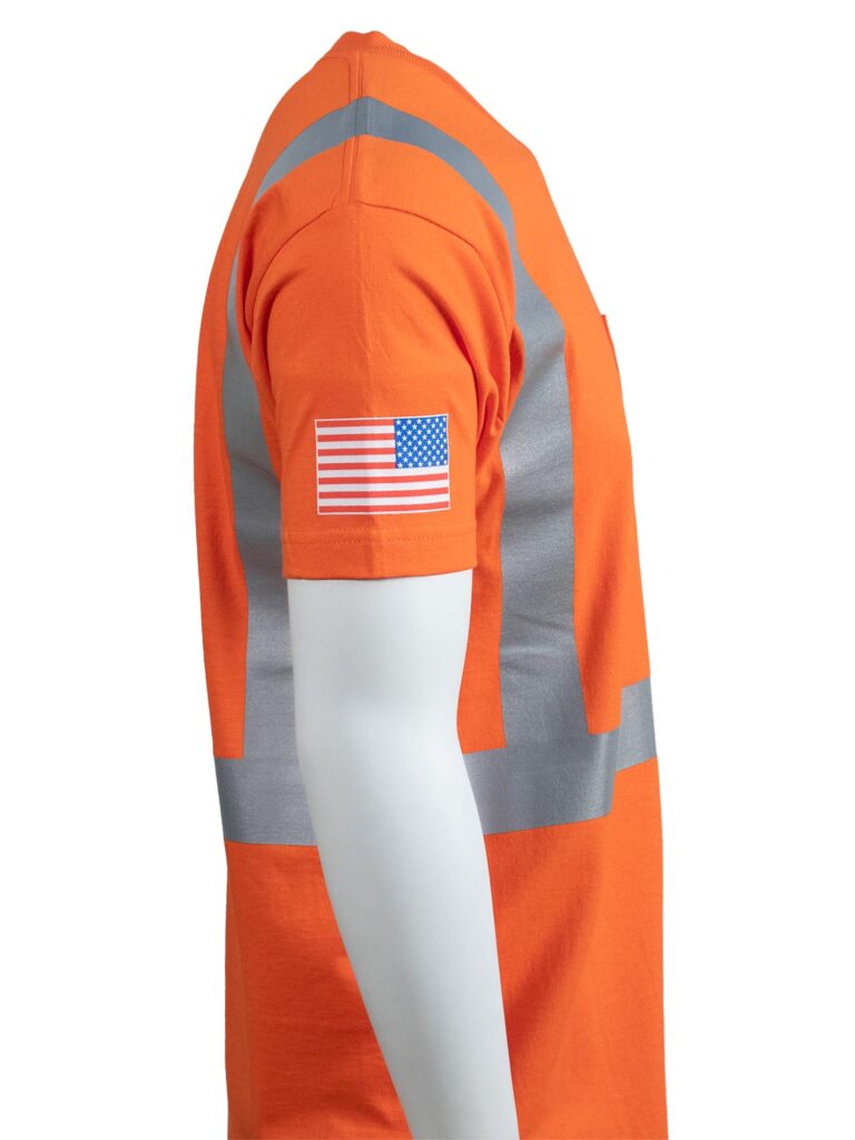 Bright Orange Safety Pocket Shirt - Right Sleeve