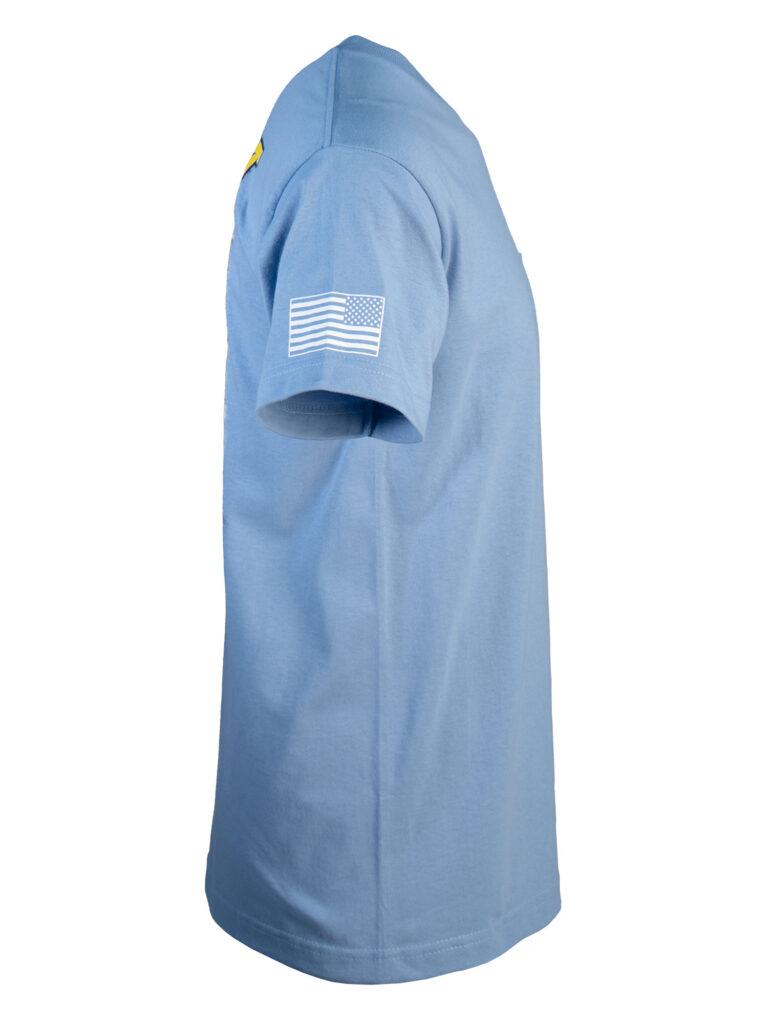 Short Sleeve Support American Jobs Pocket T-Shirt Carolina Blue - Side